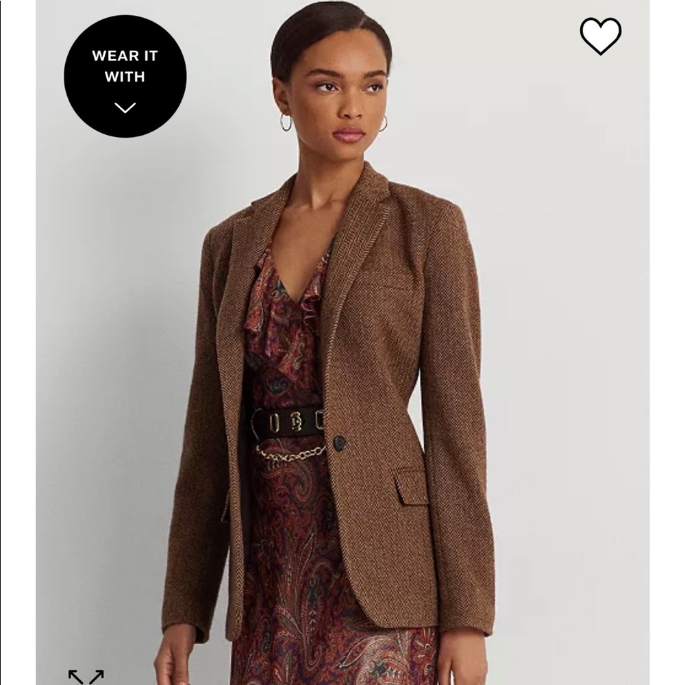 Ralph Lauren Women's Wool-Blend Herringbone Blazer